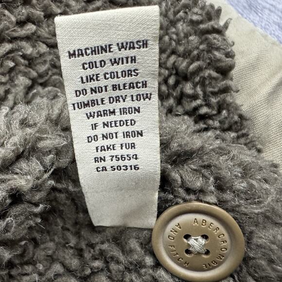 Vintage Abercrombie Fitch Adirondack Jacket Mens Medium Sherpa Canvas Distressed - Picture 8 of 11